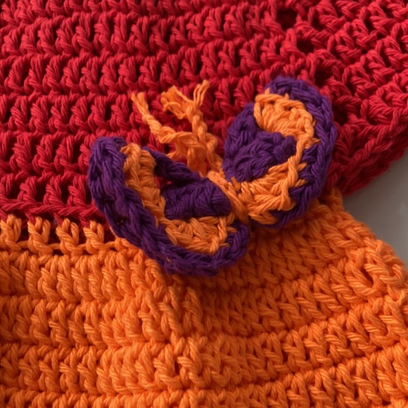 Colorful Striped Dress with Butterfly - Picture 2 of 4